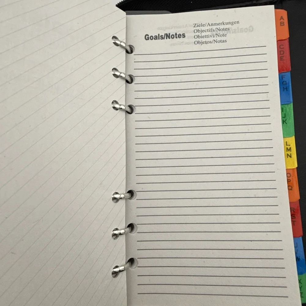 Vintage 90s Y2k‎ Philippe Amiel Leather Black Deluxe Personal Organizer Planner